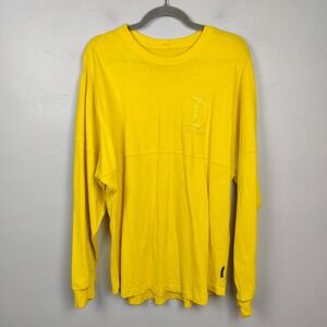 Disney‎ Spirit Jersey Shirt Size Medium Yellow Long Sleeve Glitter Disneyland